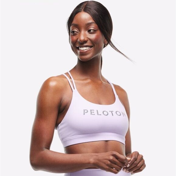 Peloton Cadent Strappy Elevate Lilac Lavender Purple Sports Bra Size Large - Picture 4 of 11
